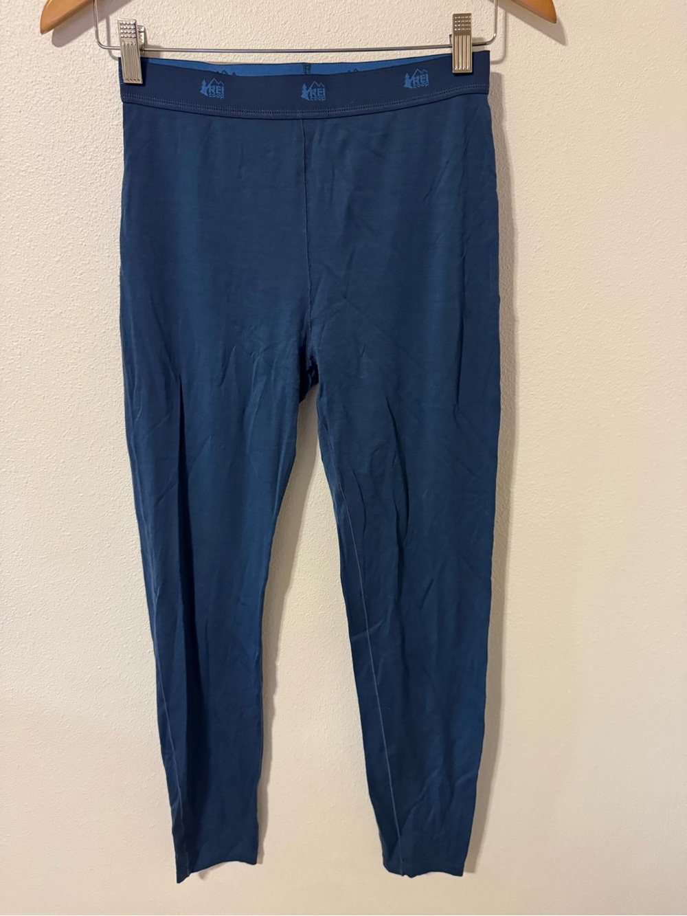 REI 100% Merino Wool Base Layer Leggings Blue Lightweight Gorpcore Outdoor-L